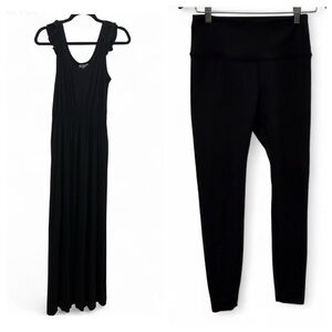 White Birch Bundle Black Maxi Dress and Scuba Leggings Set size small